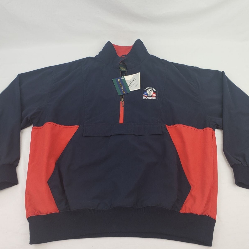 NWT Izod Club 1998 US Women's Open BLACKWOLF RUN 1/4 Zip Teflon Jacket Sz LARGE